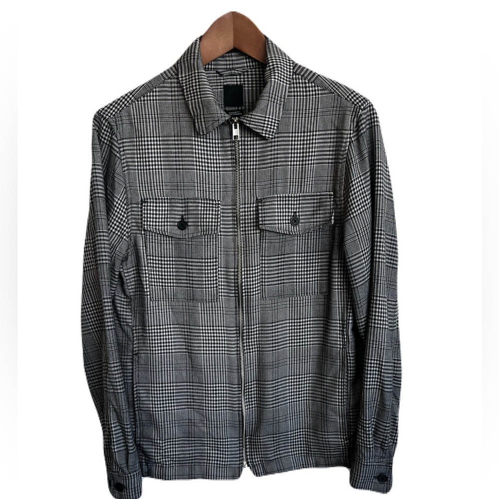 🖤 H&M Black & White Houndstooth Oversized Shacket – Women’s XS